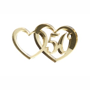 APPLICAZ. DOPPIO CUORE C/50¡CM 4*4  PLEX ORO(SFUSO IMBUST.)