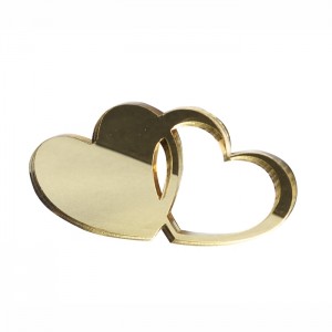 APPLICAZ. DOPPIO CUORE CM 6*3 PLEX ORO. (SFUSO IMBUST.)