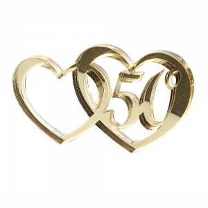 APPLICAZ. DOPPIO CUORE C/50¡CM 6*3 PLEX ORO (SFUSO IMBUST.)
