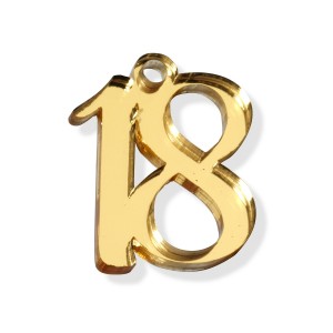 PEND/NUMERO 18 PLEXI SPECCH/ORO CM 3H(SFUSO IMBUST)