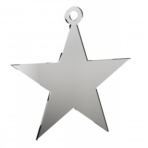 Pendente Stella in plex specchio argento, cm 4x4