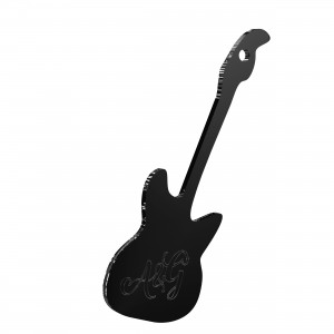 Pendente Chitarra in plex nero con incisione iniziali, cm 4x6