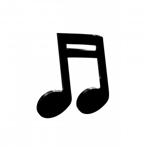 Applicazione Nota Musicale in plex nero, cm 4x5