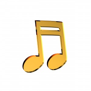 Applicazione Nota Musicale in plex specchio oro, cm 4x5