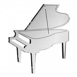 Applicazione Pianoforte in plex specchio argento, cm 5x5