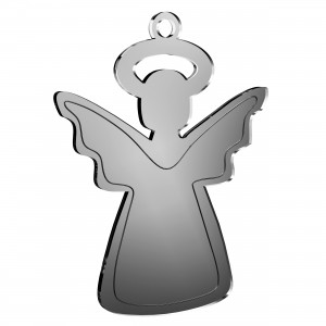 Pendente Angioletto in plex specchio argento, cm 5x6