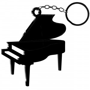 Portachiavi Pianoforte in plex nero, cm 5x5
