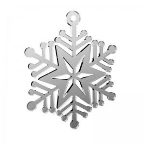 Pendente Natale - Fiocco di neve in specchio argento cm Ø 10