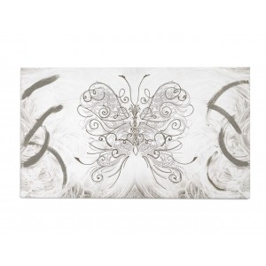 Pannello con farfalla argento - cm 125 x 67