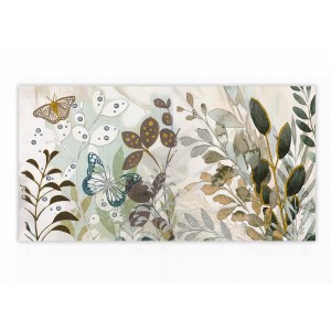 Pannello giardino con farfalle argento e oro - cm 140 x 80