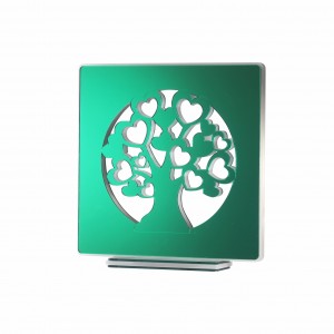 Lampada led media con albero in specchio verde