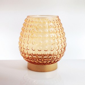 Vaso portafiori in vetro lustro ambra