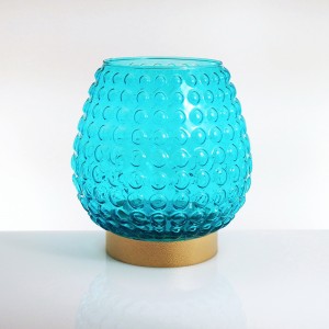 Vaso portafiori in vetro lustro acquamarina