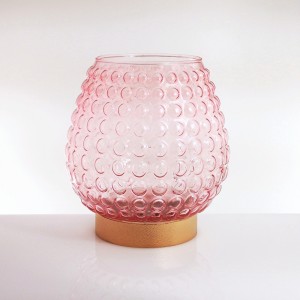 Vaso portafiori in vetro lustro rosa