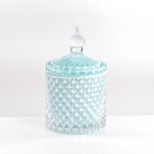 Scatola alta in vetro vernice laccata tiffany