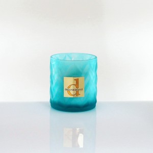 Candela profumata 150ml essenza fiori di cotone cilindro in vetro satinato verde acqua