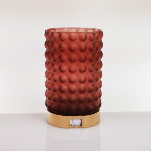 Lampada LED in vetro satinato bronzo (ricaricabile USB)