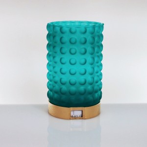 Lampada LED in vetro satinato verde acqua (ricaricabile USB)