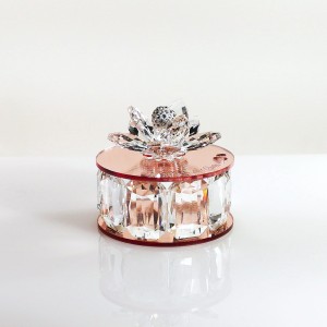 Scatola tonda piccola cristallo e plex rosegold