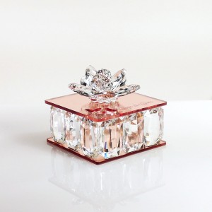 Scatola quadrata piccola cristallo e plex rosegold