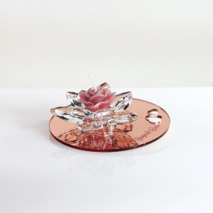 Portacandela piccolo cristallo e plex rosegold