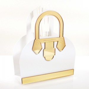 Profumatore borsetta grande plex bianco decori specchio rosegold