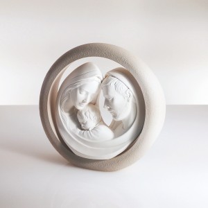 Anello resina tortora con Sacra Famiglia grande