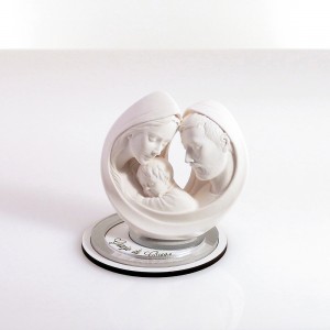 Sacra Famiglia piccola resina base argento