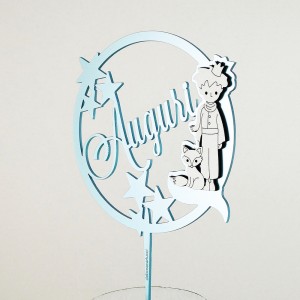 Piccolo principe cake topper stick plex perlato turchese
