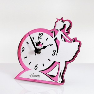 Bambolina orologio plex specchio rosa 