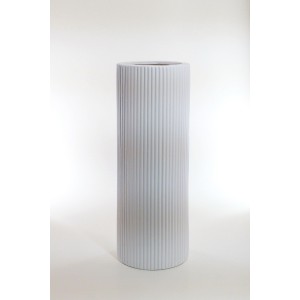 Vaso cilindro in ceramica bianca