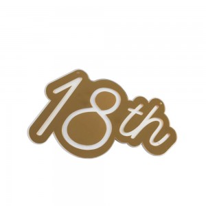 Scritta da appendere con luce led “18th” Specchio Oro