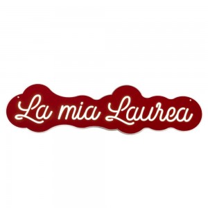 Party / Scritta led da appendere cm 98x27 "La mia Laurea" - specchio rosso