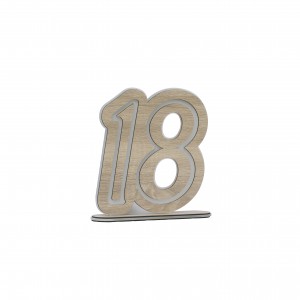 Party / Numero 18 led con base cm 30x30 - legno tortora