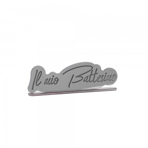 Party / Scritta led con base cm 48x15 "Il mio Battesimo" - specchio argento