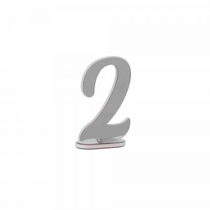 Party / Numero singolo led con base  ( da 0 a 9 ) cm h.25 - specchio argento