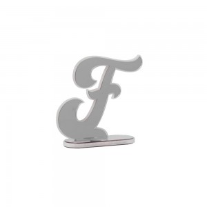 Party / Lettera singola led con base cm h.25 - specchio argento