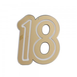 Party / Numero 18 led da appendere cm 45x47 - specchio oro