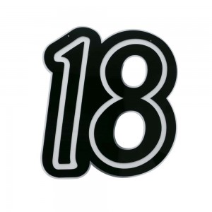 Party / Numero 18 led da appendere cm 91x95 - plex nero
