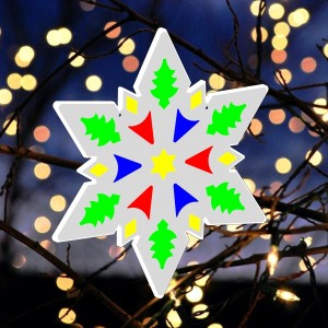Luminaria di Natale “Stella con alberi” colorata