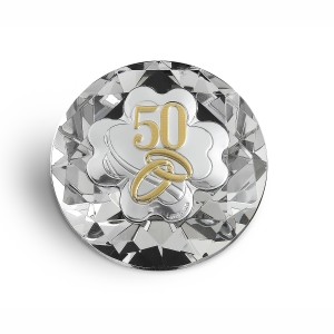 Diamante cristallo con quadrifoglio per 50° anniversario