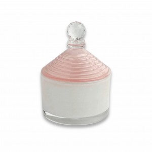 Karma / Scatola piccola trullo vetro cipria pomello cristallo con cera