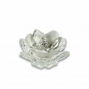 Camelia / Fiore piccolo cristallo e porcellana bianca