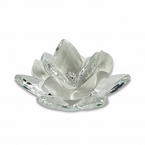 Camelia / Fiore grande cristallo e porcellana bianca