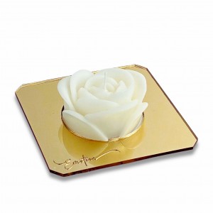 Emotion / Rosa grande cera di soia bianca - base plex oro