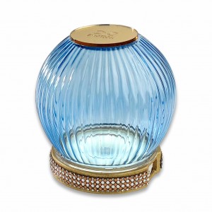 Savoia / Sfera grande vetro lustro blu con led ricaricabile usb