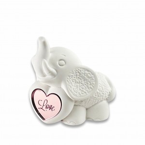 Mirage / Elefantino grande resina, cuore plex rosegold