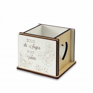 Witty / Cassetta legno farfalle incisione personalizzata - sfuso