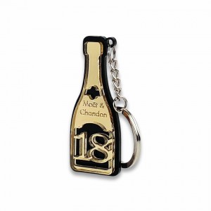 Magic / Portachiavi bottiglia champagne 18° plex oro-nero