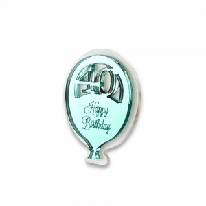 Magic / Calamita palloncino 40° compleanno plex verde-bianco